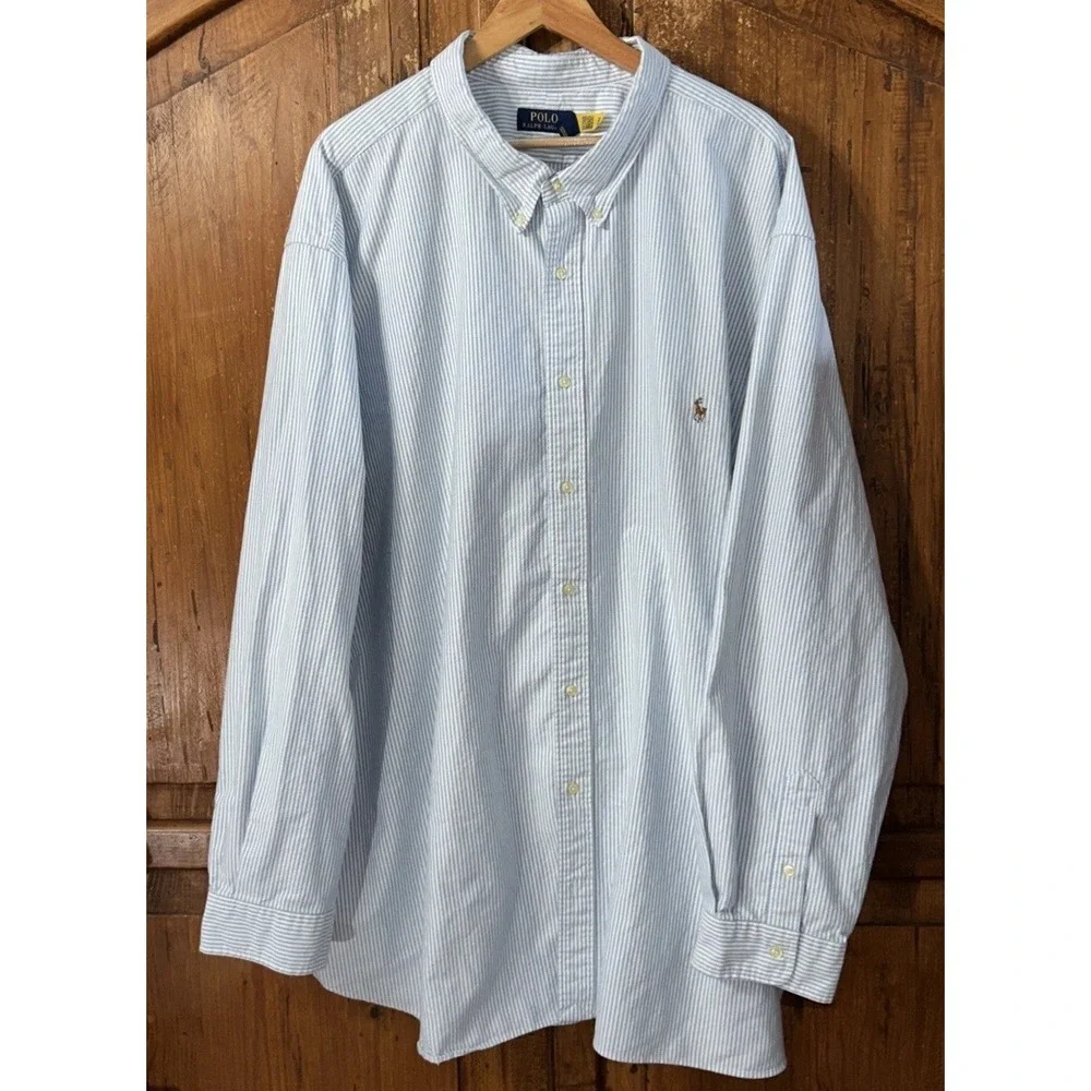Mens Polo Ralph Lauren Big & Tall L/S Oxford Button Down Shirt Sz 5XB